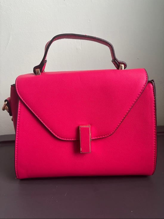 Handbags - Structured Top-Handle Satchel in Vibrant Pink